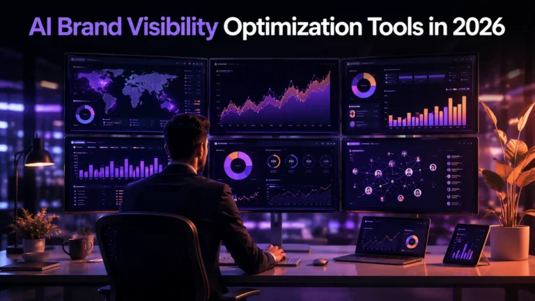 AI Brand Visibility Optimization Tools dashboard showing brand growth and SEO analytics
