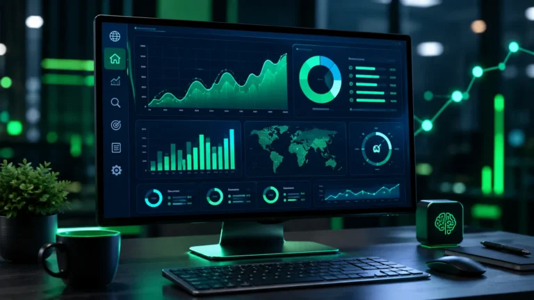 AI visibility tools dashboard showing website traffic growth and SEO analytics